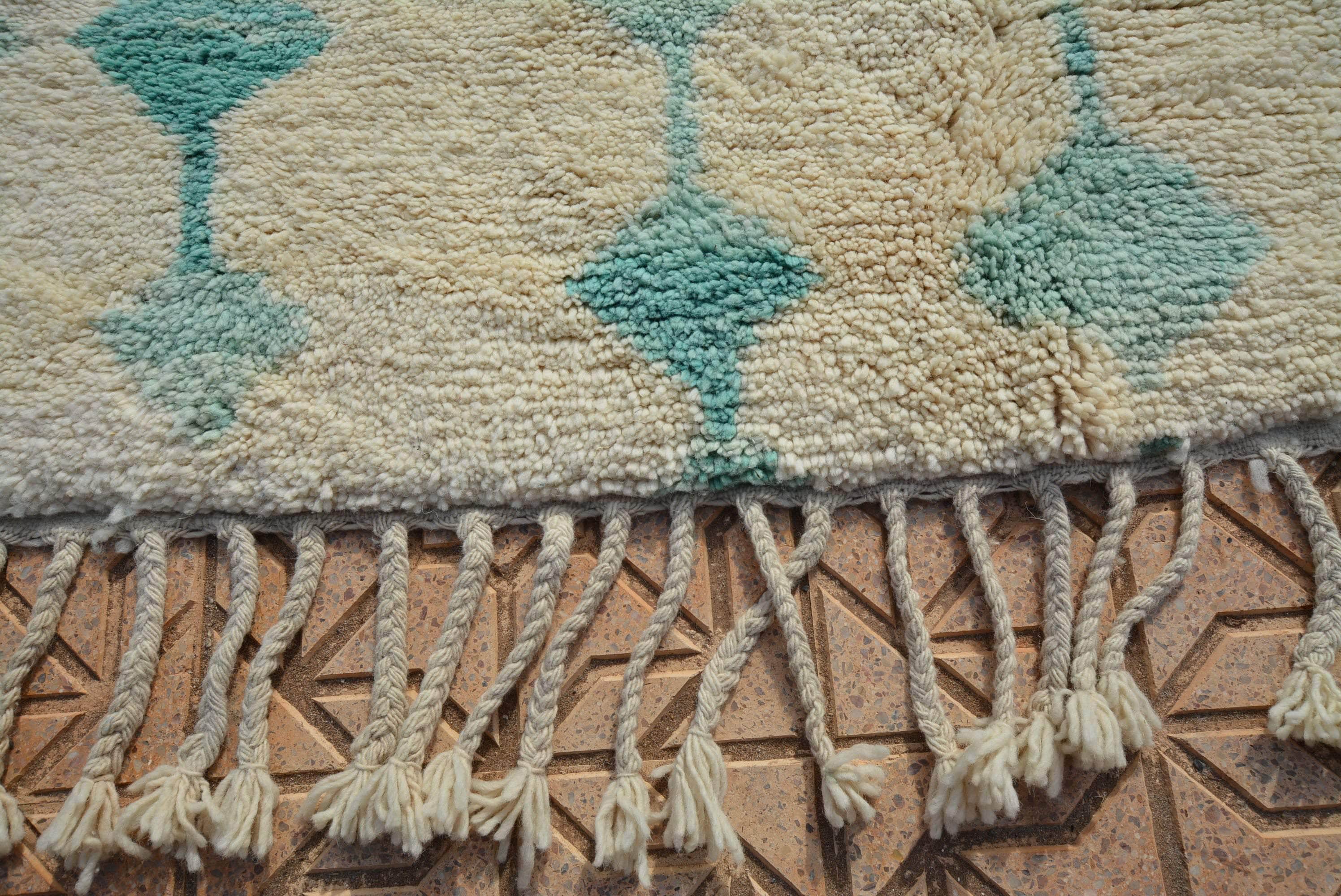 Chaimaa (8'10" x 10'3") - Magical Sea Blue Azilal Rug - Image 3