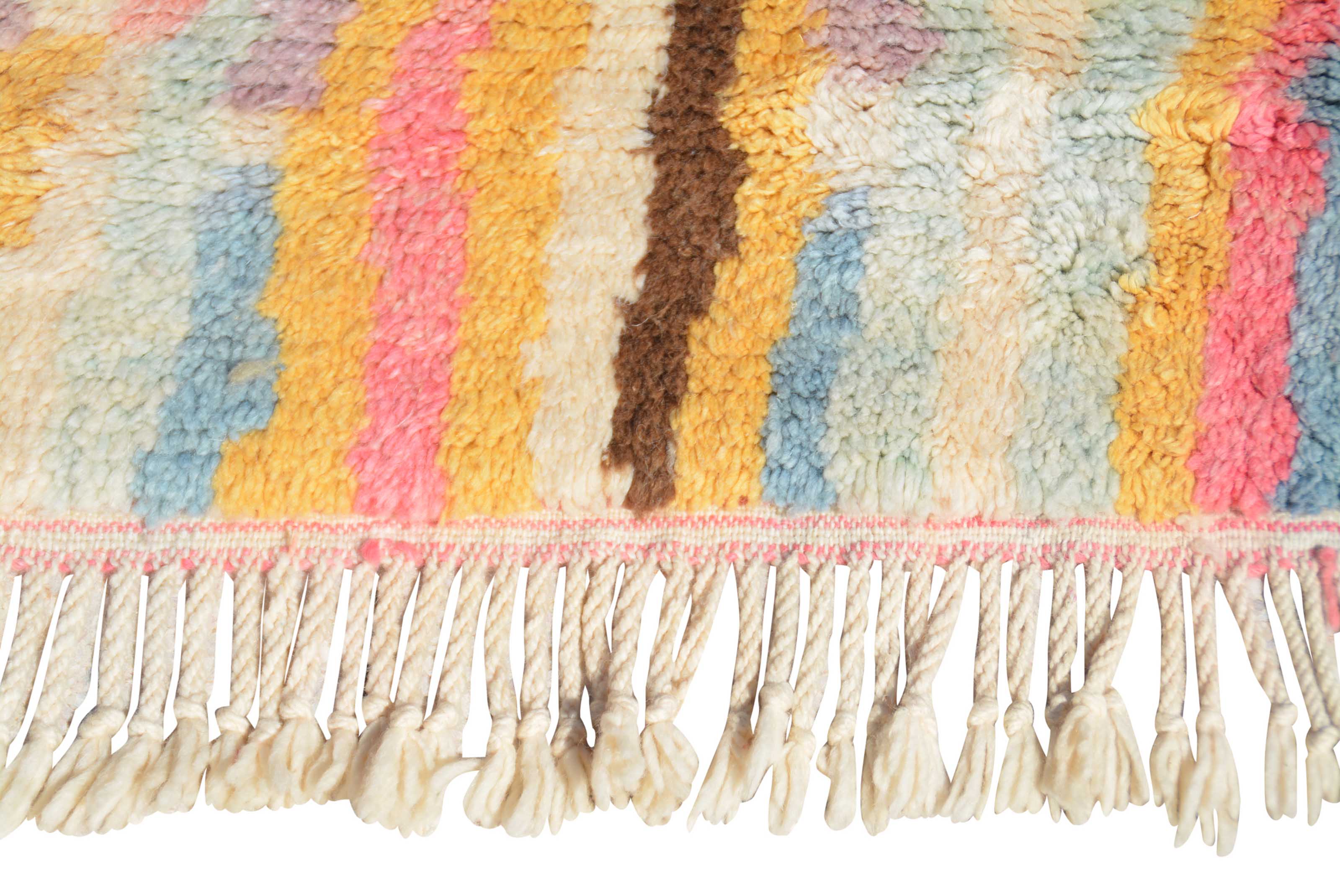 Tizni (3'10" x 5'6") - Vibrant Pastel Striped Azilal Rug - Image 4